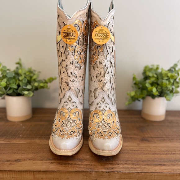 NEW Corral Women's Glitter Inlay Snip Toe Cowgirl Boot 8 - Picture 8 of 8